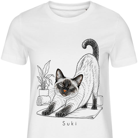 Cat Yoga: cat portrait t-shirt