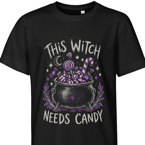 This Witch Needs Candy: dog portrait t-shirt