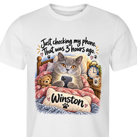 Five More Minutes: cat portrait t-shirt
