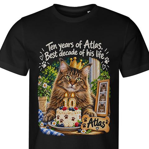 Ten Years of Us: cat portrait t-shirt