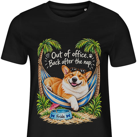 Out of Office: dog portrait t-shirt