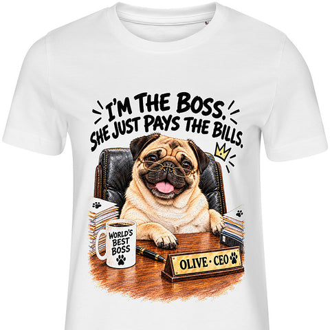 I’m the Boss: dog portrait t-shirt