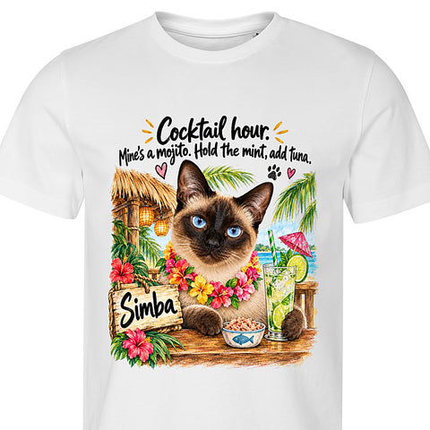 Cocktail Hour: cat portrait t-shirt