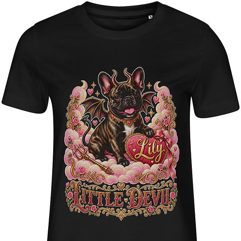 Little Devil Wings: dog portrait t-shirt