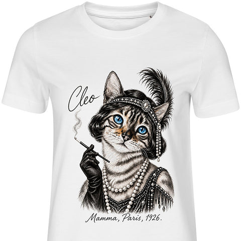 The Flapper: cat portrait t-shirt