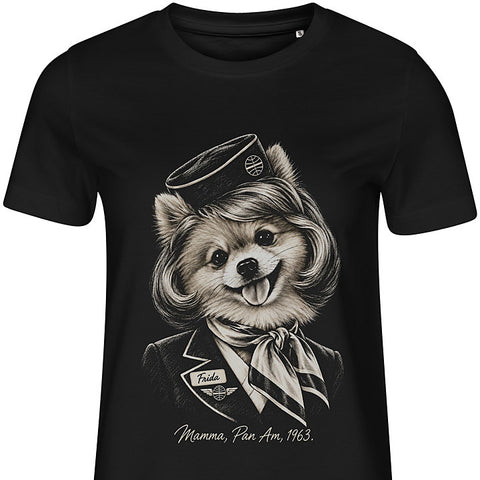 The Stewardess: dog portrait t-shirt