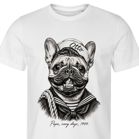 The Sailor: dog portrait t-shirt