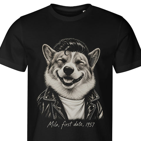 The Greaser: dog portrait t-shirt
