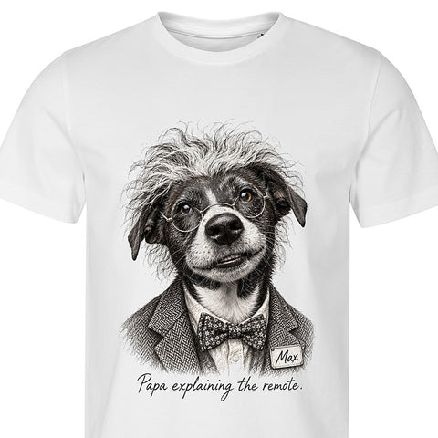 The Professor: dog portrait t-shirt