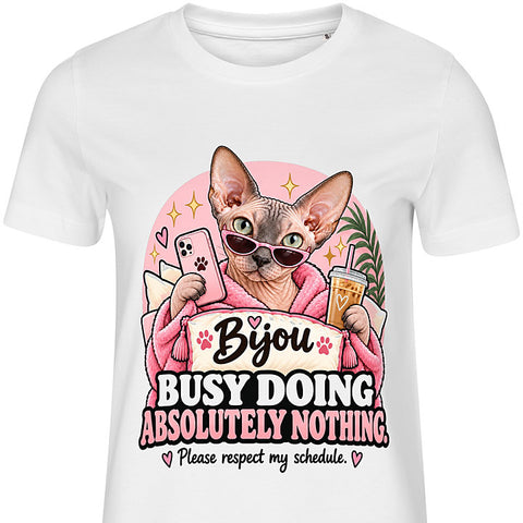 Busy Doing Nothing: cat portrait t-shirt