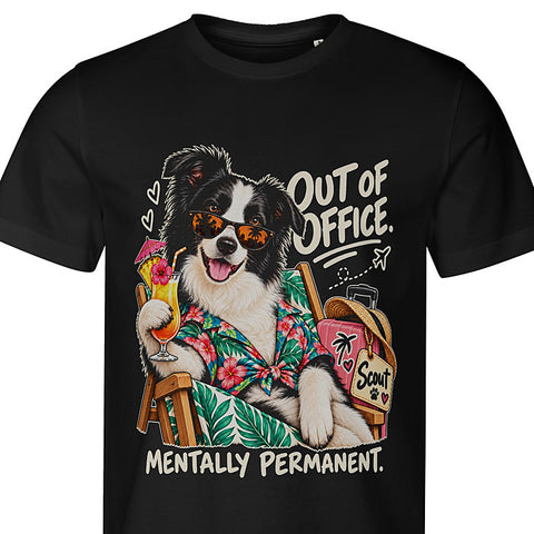 Mentally Out of Office: dog portrait t-shirt