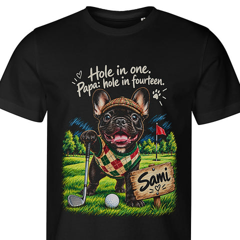 Hole in One: dog portrait t-shirt