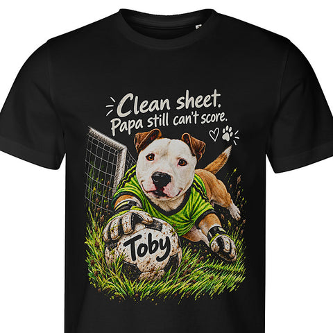 Clean Sheet: dog portrait t-shirt
