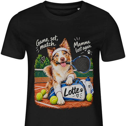 Game, Set, Match: dog portrait t-shirt