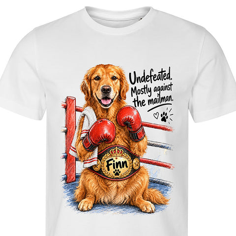 Undefeated: dog portrait t-shirt