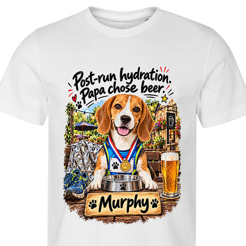 Post-Run Hydration: dog portrait t-shirt