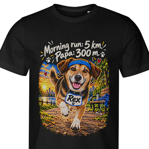 Morning Run: dog portrait t-shirt